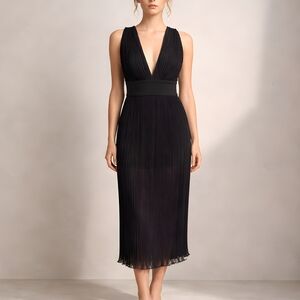 Misha Collection Marika Black Midi Dress Size Small